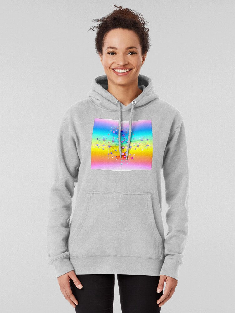 Neurographic Network Hoodie - Brain Science Connectivity Art Heather Grey