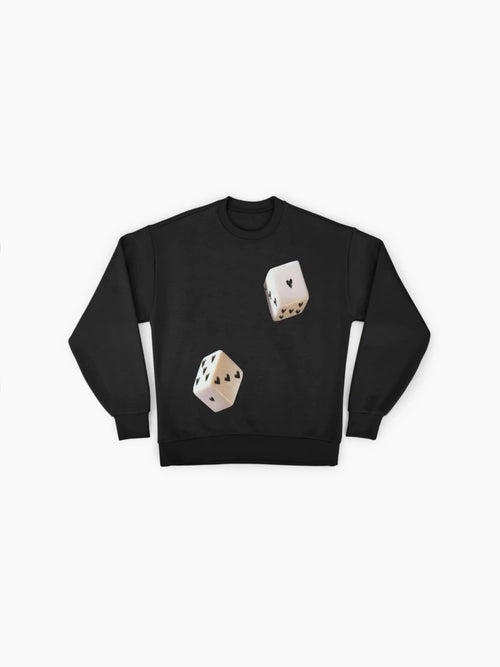 2 Heart Dices Sweatshirt | Cute Valentine's Day Gaming Oversized Top