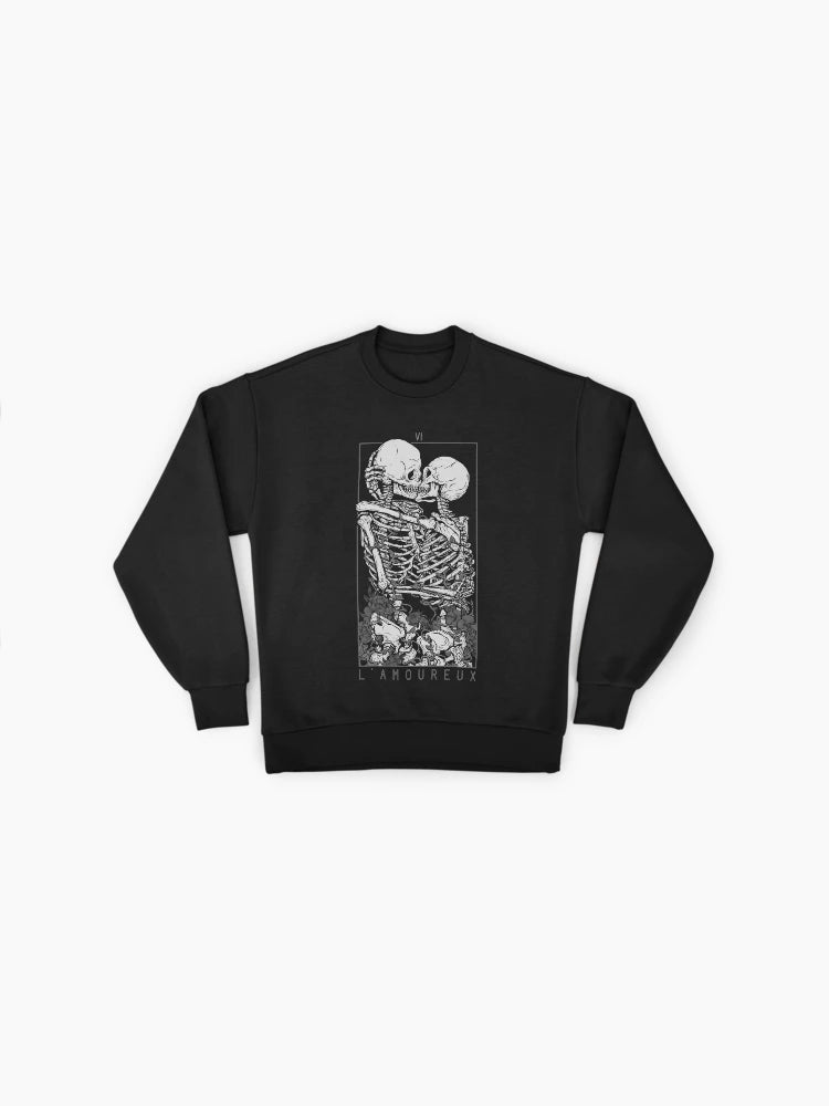 The Lovers Tarot Card Sweatshirt | Mystical Arcana Oversized Top