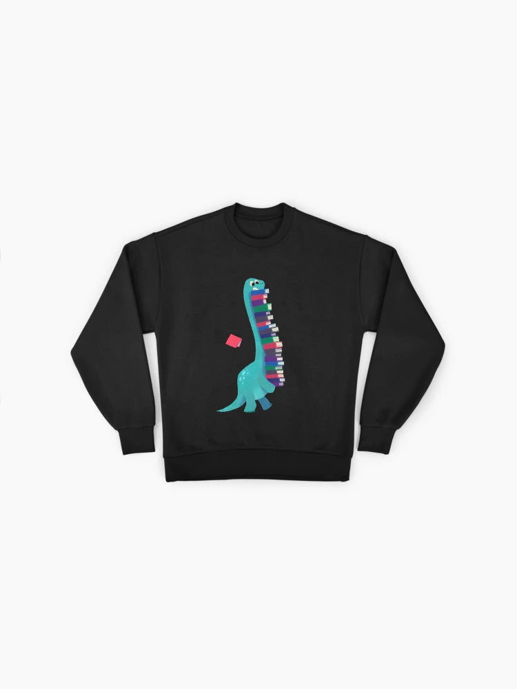 Book Dinosaurs Graphic Sweatshirt, Oversized Reader & Dino Lover Gift