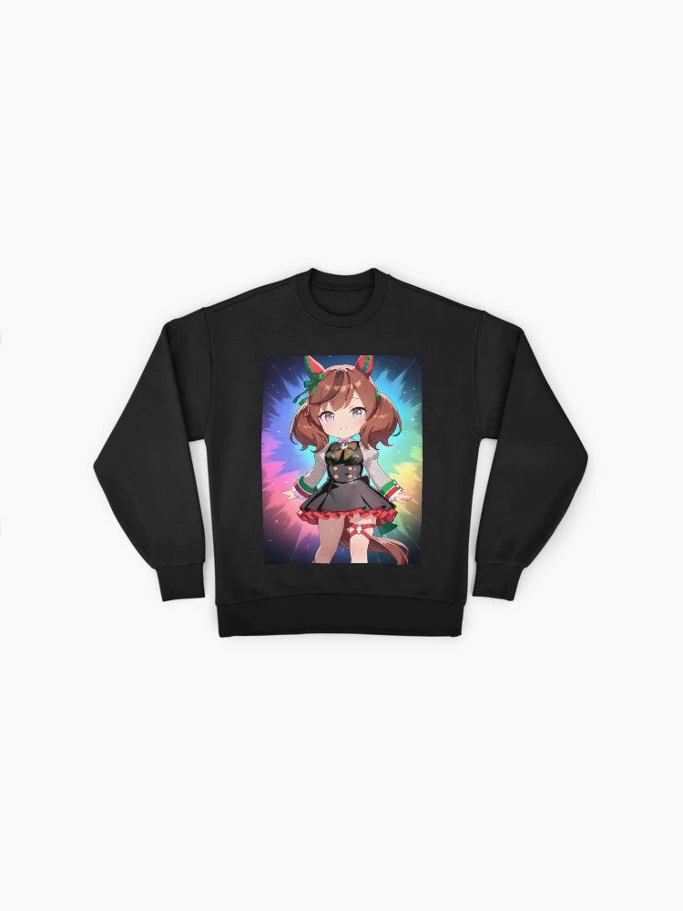 Nice Nature Chibi Rainbow Sweatshirt, Kawaii Uma Musume Anime Design