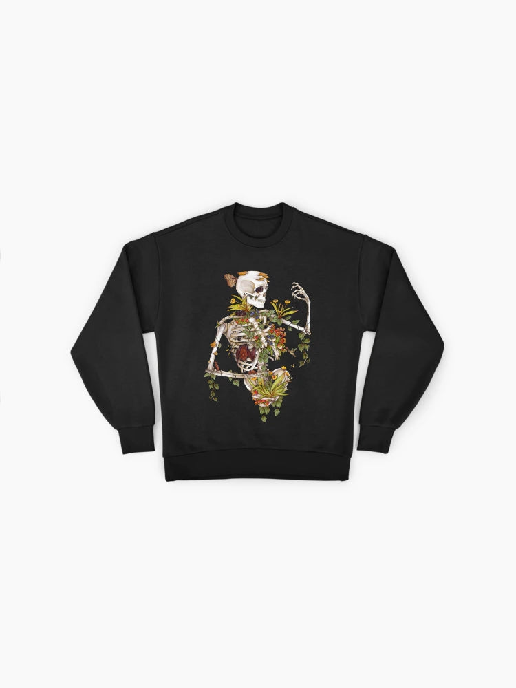 Bones and Botany Sweatshirt, Dark Academia Cottagecore Aesthetic