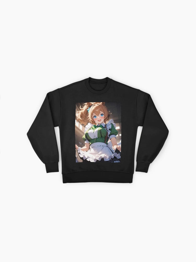 Taiki Shuttle Maid Outfit Smile Sweatshirt, Uma Musume Anime Girl Top