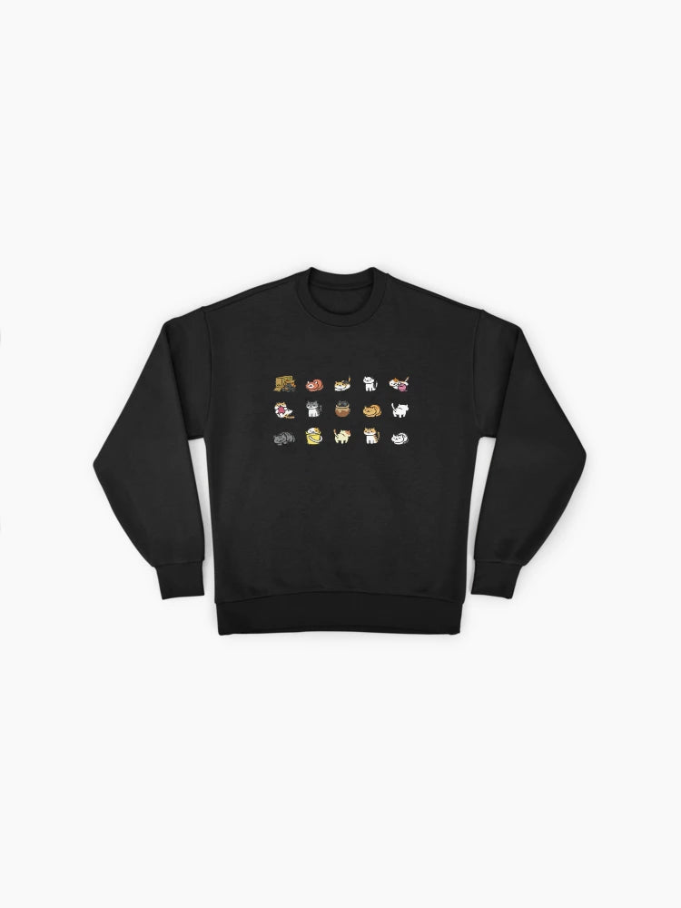 Neko Atsume Cats Sweatshirt | Cute Mobile Game Fan Oversized Top
