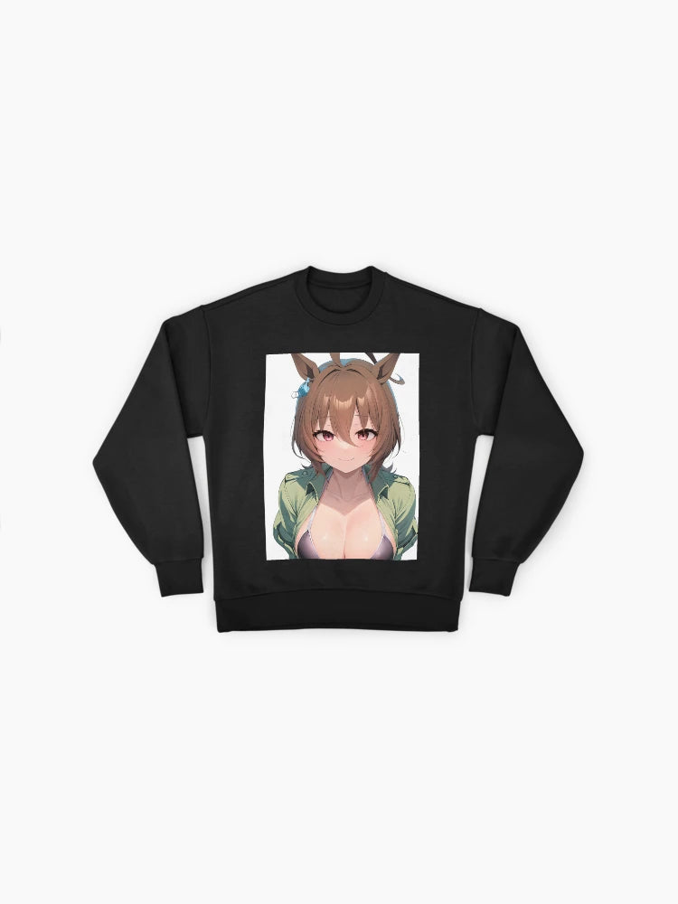 Agnes Tachyon Summer Smile Sweatshirt, Happy Anime Girl Graphic Top