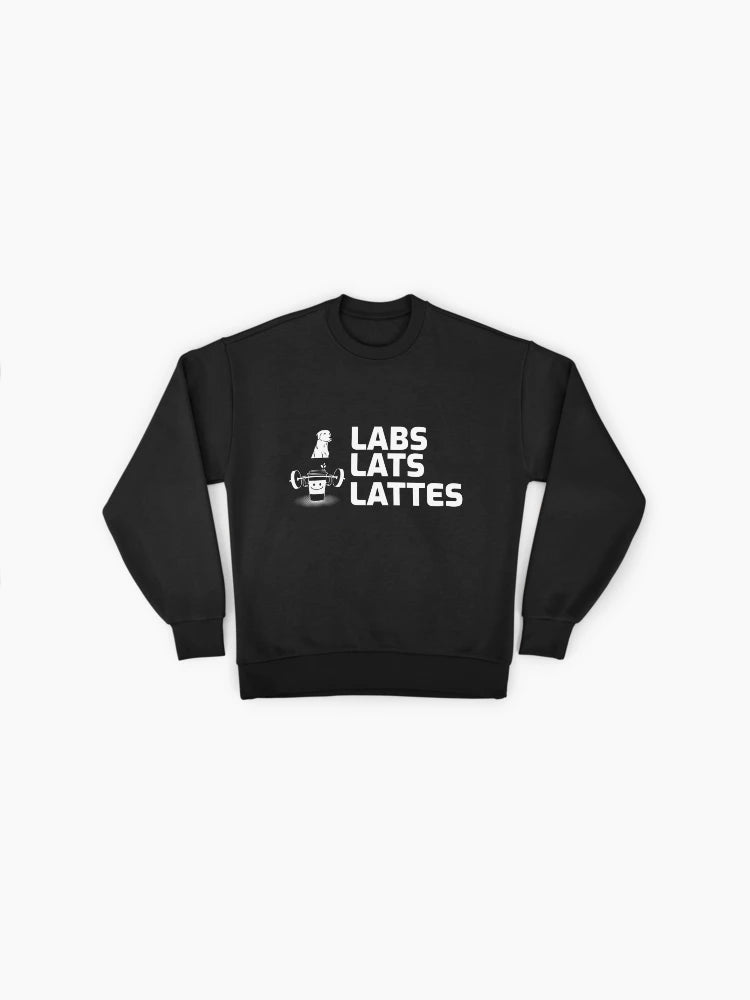 Labs Lattes & Lattes, Dog & Coffee Lover Oversized Sweatshirt