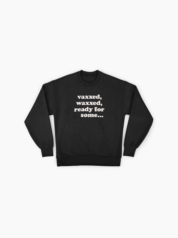 Vaxxed & Waxxed, Funny Summer-Ready Premium Oversized Sweatshirt