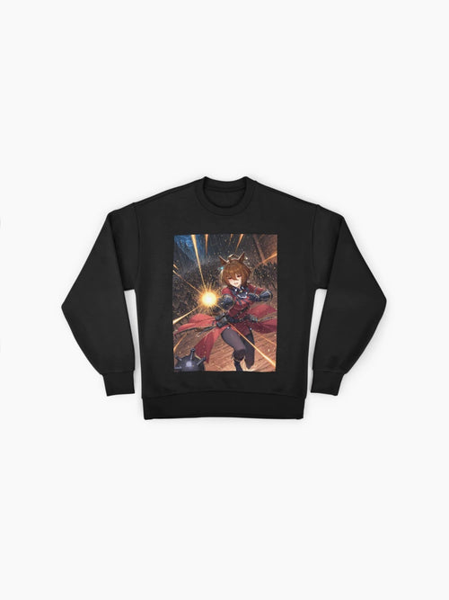 Agnes Tachyon Fiery Battle Sweatshirt, Uma Musume Action Scene Top