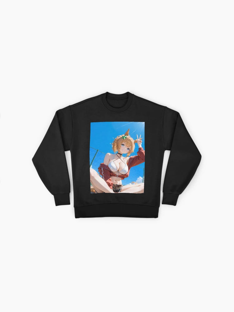 Taiki Shuttle Summer Sweatshirt, Oversized Uma Musume Anime Top