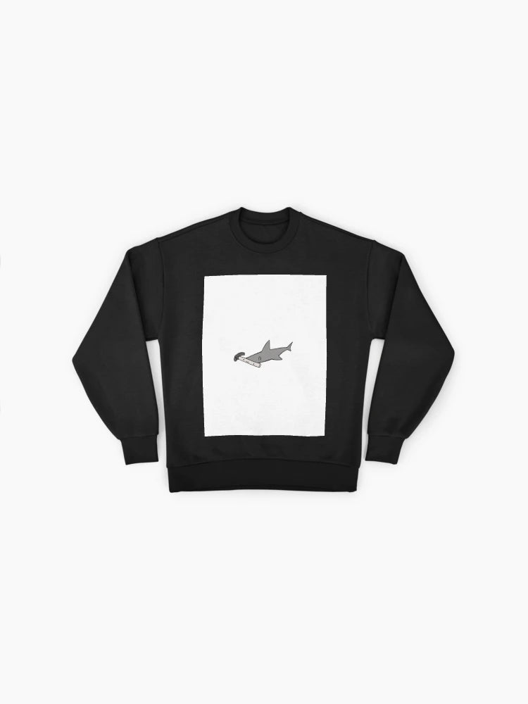 Hammerhead Shark Graphic Sweatshirt, Marine Biology Oversized Top