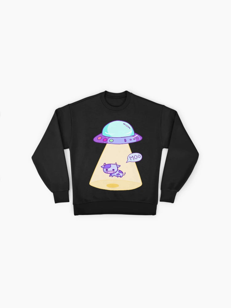 Alien Abduction Sweatshirt | Extraterrestrial Graphic Oversized Top