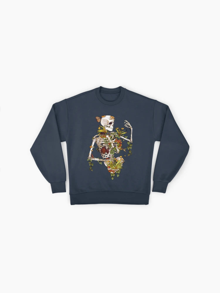 Bones and Botany Sweatshirt, Dark Academia Cottagecore Aesthetic
