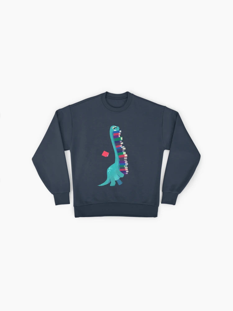 Book Dinosaurs Graphic Sweatshirt, Oversized Reader & Dino Lover Gift