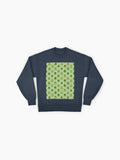 Artistic Frogs Doodle Print, Amphibian Lover Oversized Sweatshirt