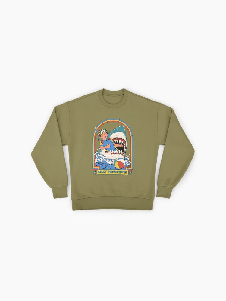 Stay Positive" Inspirational Quote, Motivational Oversized Sweatshirt