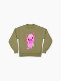 Happy Axolotl Graphic Sweatshirt, Cute Oversized Loungewear Top