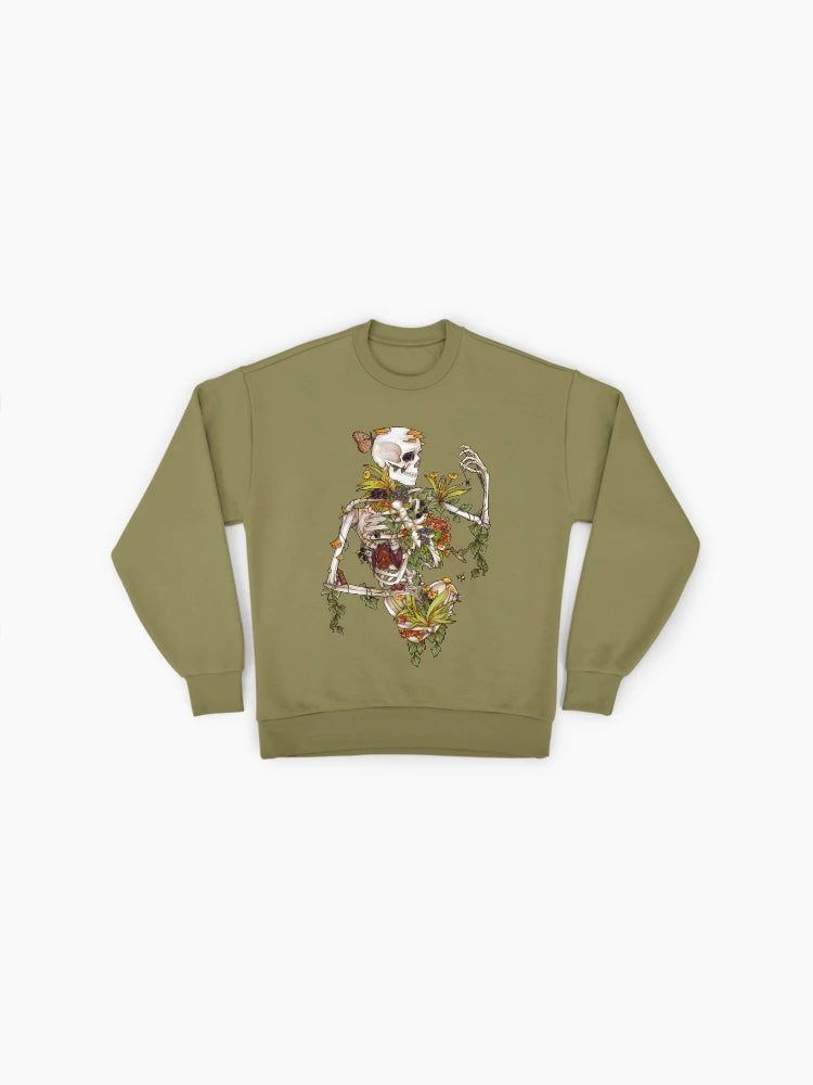 Bones and Botany Sweatshirt, Dark Academia Cottagecore Aesthetic
