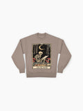 The Reader Tarot Card Sweatshirt | Skull & Mushroom Oversized Top