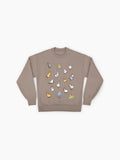 Cute Ducks Pattern Graphic, All-Over Print Oversized Sweatshirt