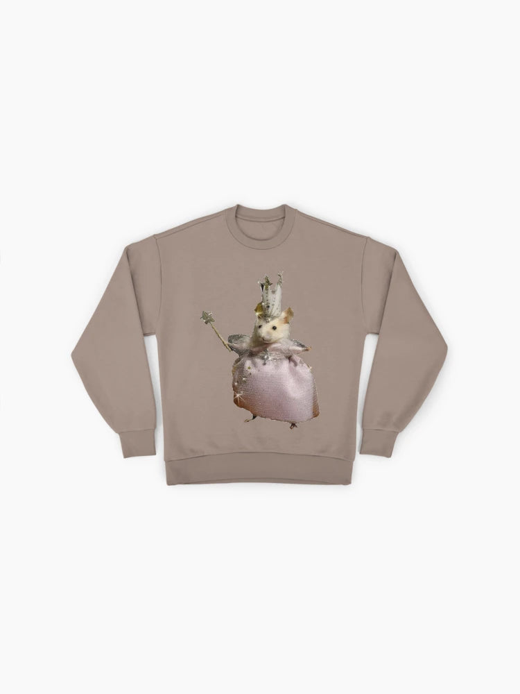 Fairy Rat Mother Whimsical Art, Fantasy Oversized Sweatshirt