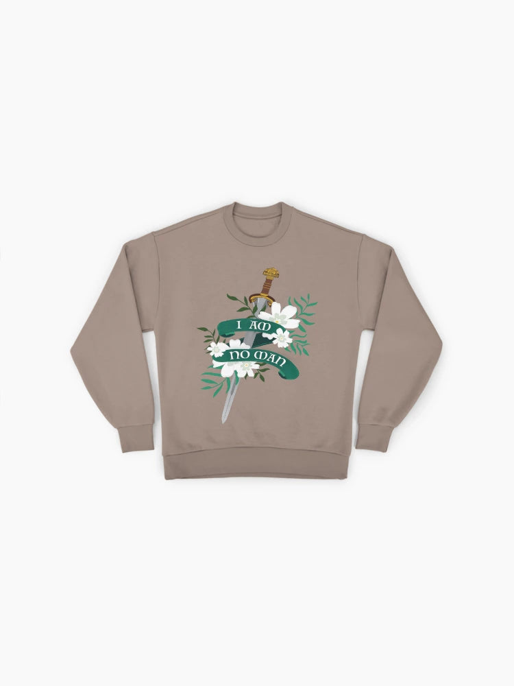 I Am No Man" Sweatshirt | Empowering Fantasy Heroine Oversized Top