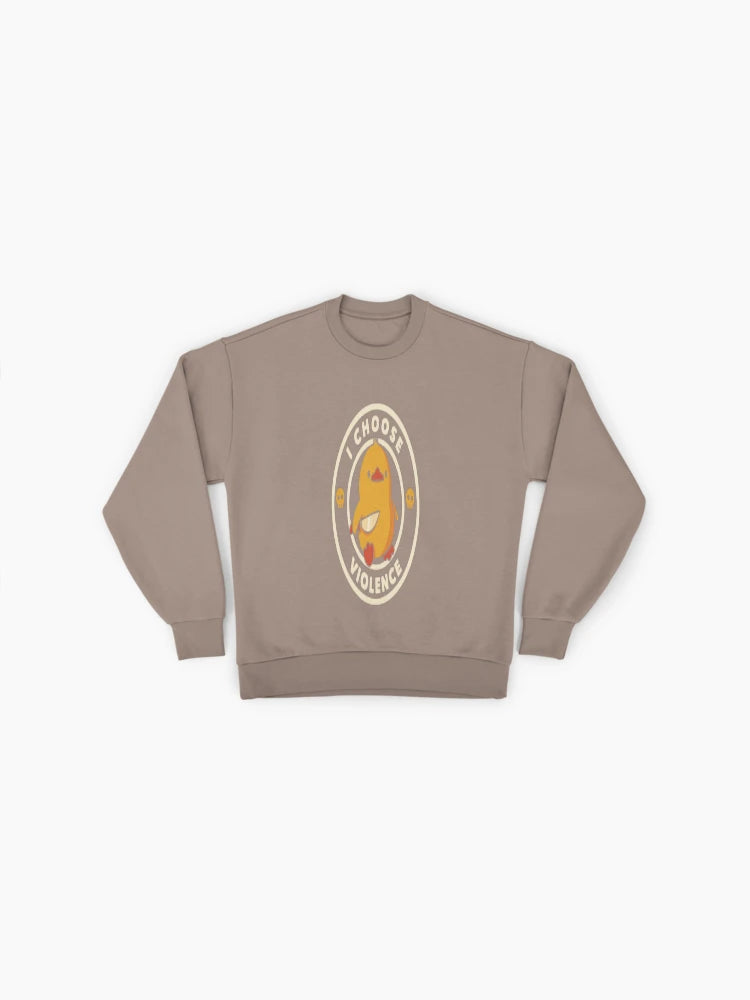 Funny 'I Choose Violence' Duck, Premium Oversized Sweatshirt