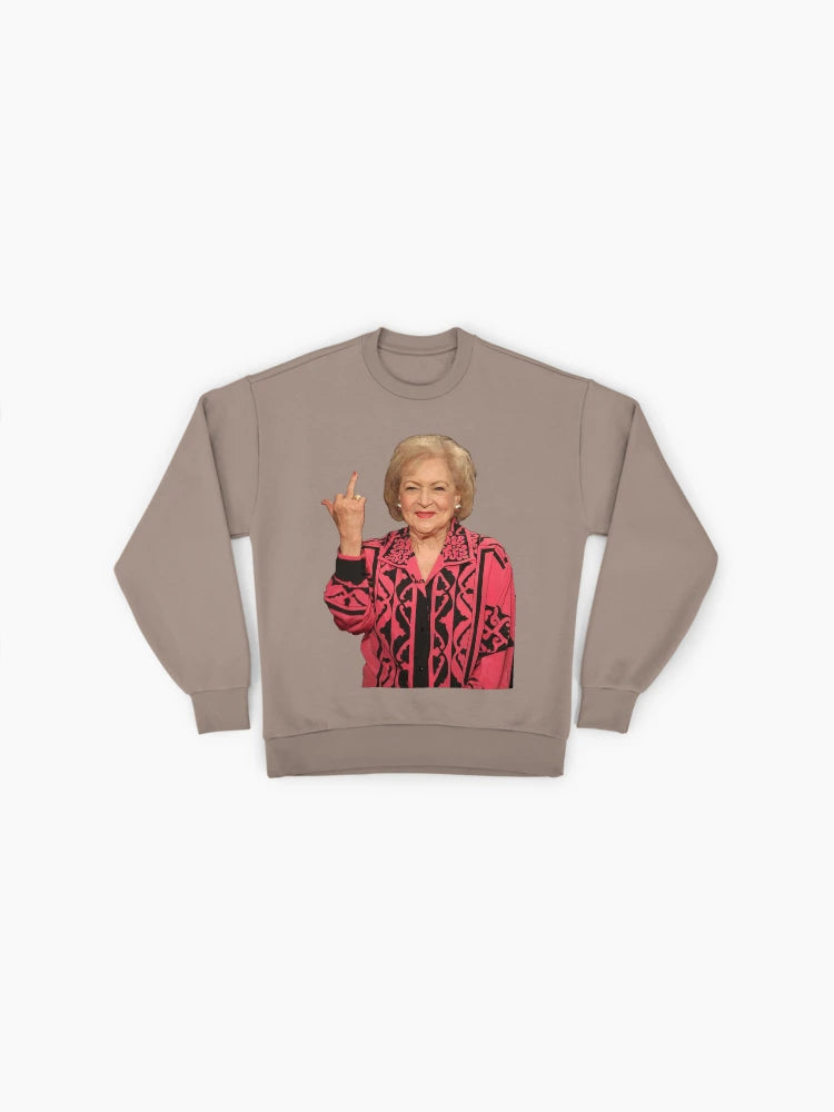 Betty White Middle Finger Sweatshirt, Funny Tribute Icon Top
