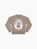 Emotional Kindle Sticker Sweatshirt | Pink & Green Reader Oversized Top