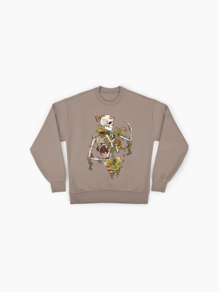 Bones and Botany Sweatshirt, Dark Academia Cottagecore Aesthetic