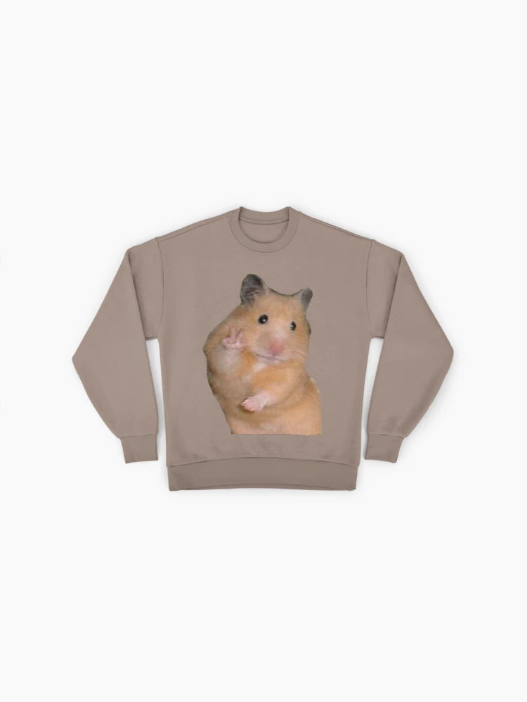 Peace Hamster Meme, Funny Wholesome Oversized Sweatshirt
