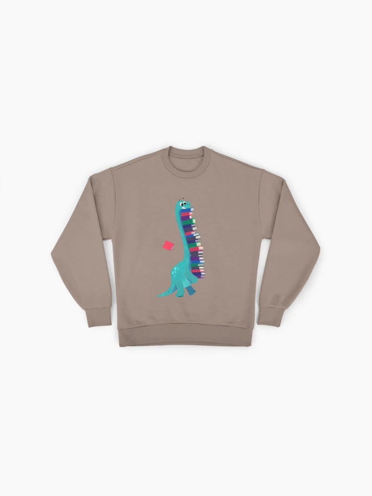 Book Dinosaurs Graphic Sweatshirt, Oversized Reader & Dino Lover Gift