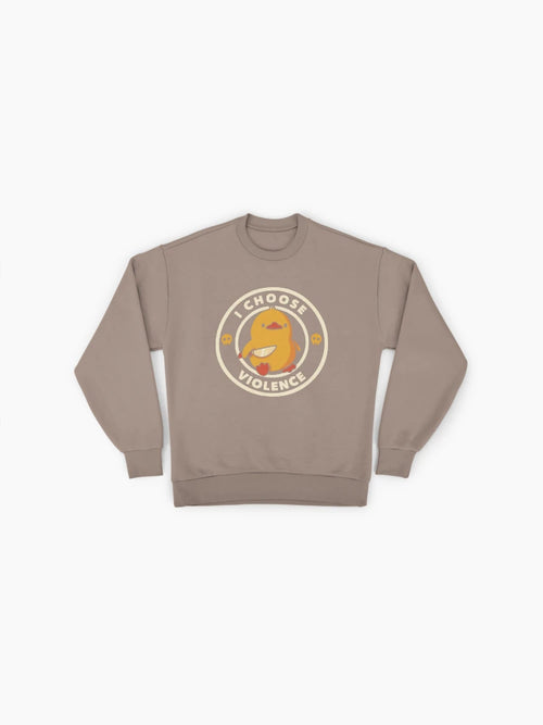 'I Choose Violence' Duck Meme, Funny Graphic Oversized Pullover