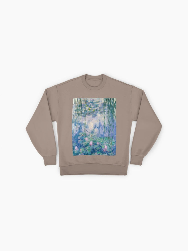 Claude Monet Water Lilies Sweatshirt, Fine Art Impressionist Top