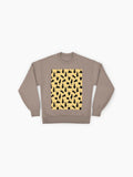 Black Cat Pattern Print, Feline Themed Oversized Sweatshirt