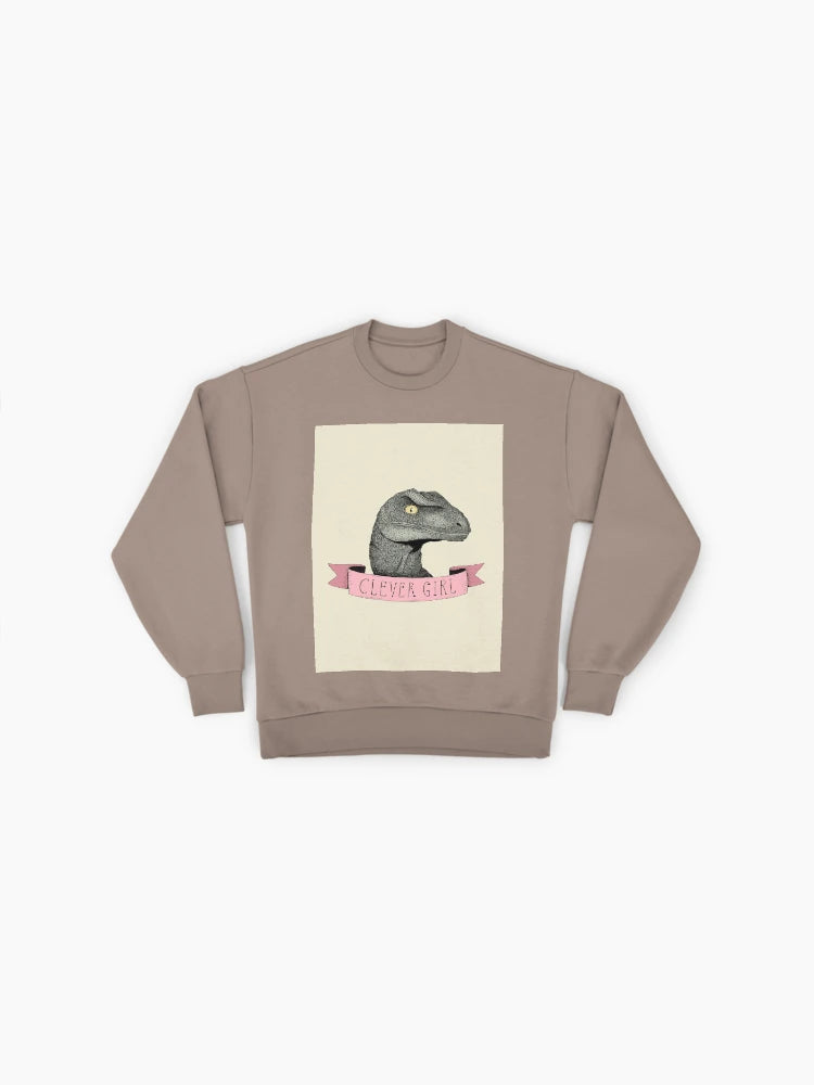 Clever Girl" Raptor Sweatshirt | Dinosaur Movie Quote Oversized Top