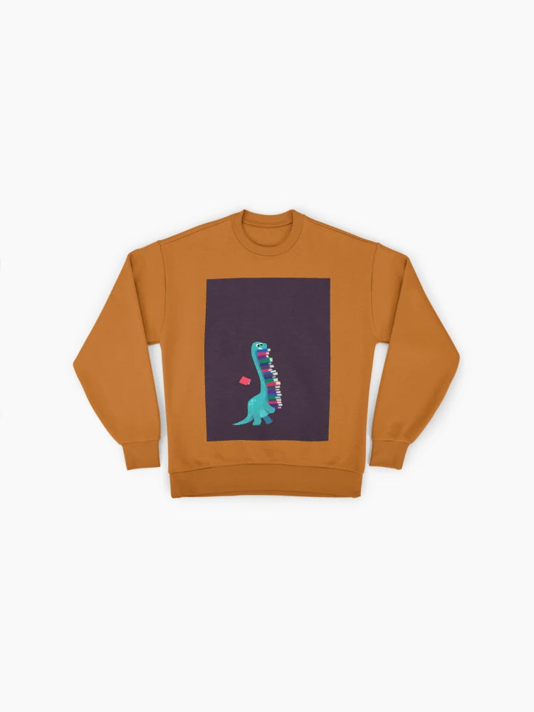 Book Dinosaurs Graphic Print, Reader Humor Oversized Sweatshirt