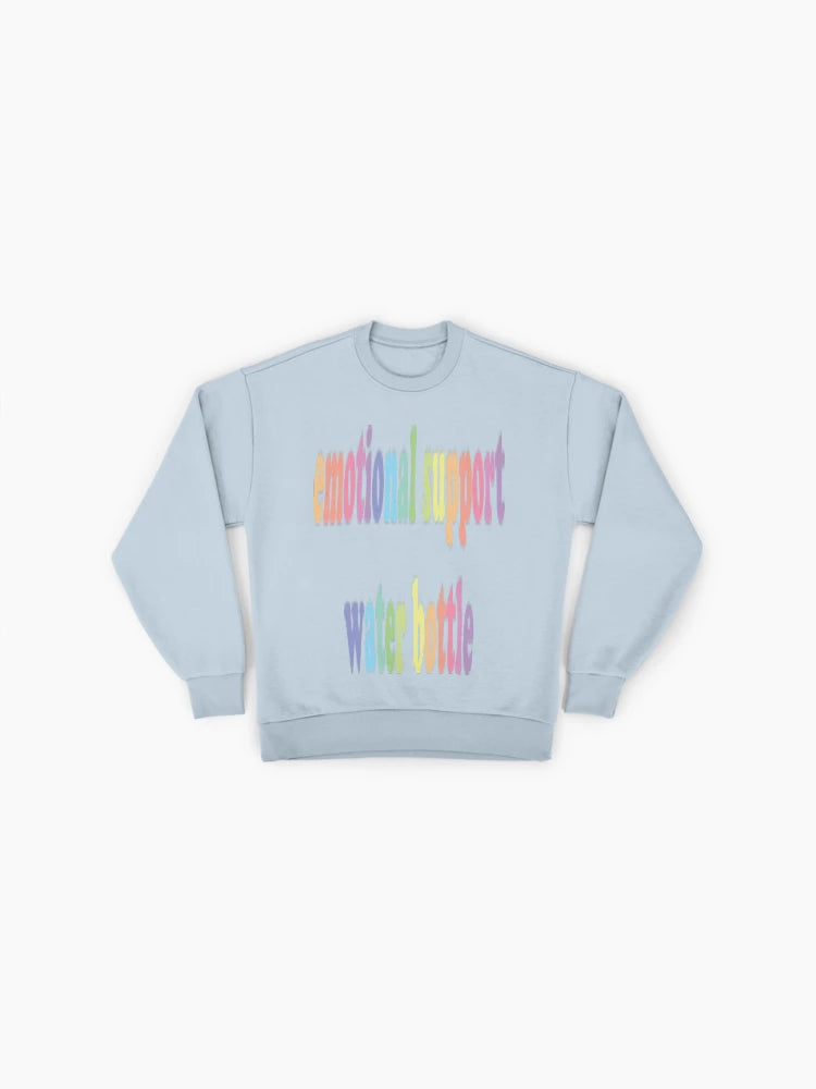 Emotional Support Water Bottle Sweatshirt | Funny Quote Oversized Top