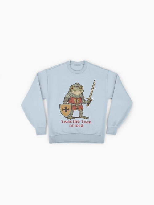 'Twas the ’Tism' Frog Knight, Funny Medieval Meme Sweatshirt