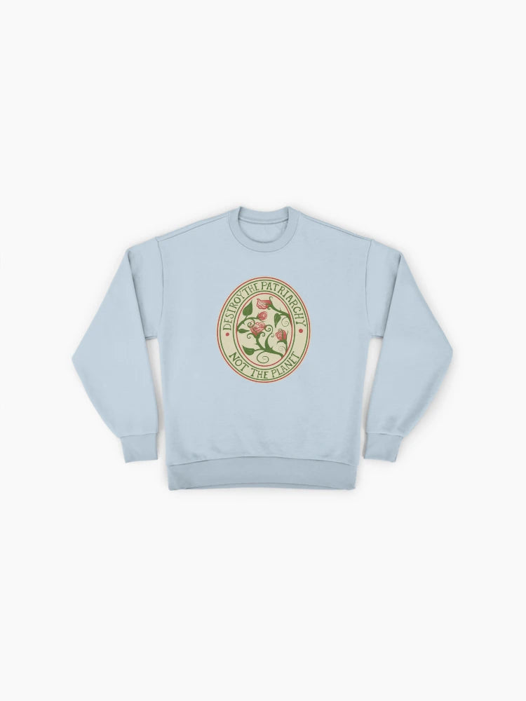 Destroy Patriarchy Not Planet, Eco-Friendly Oversized Sweatshirt