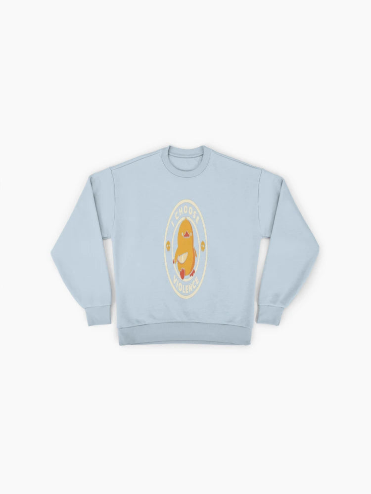 Funny 'I Choose Violence' Duck, Premium Oversized Sweatshirt
