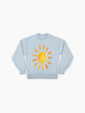 Brushed Watercolor Sun Graphic, Artistic Oversized Sweatshirt