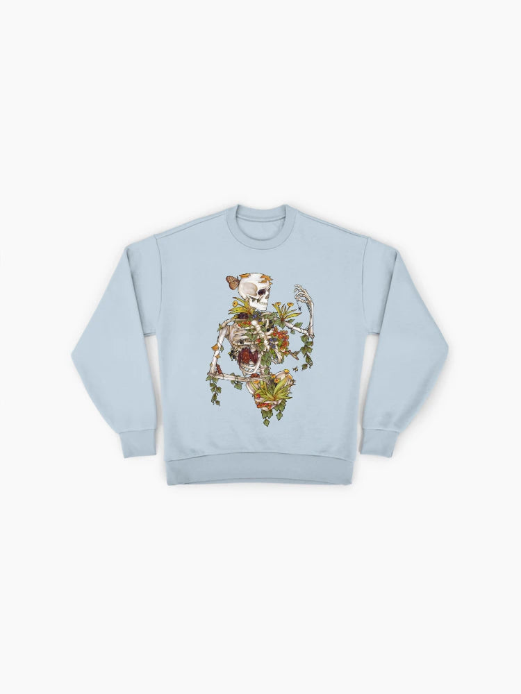 Bones and Botany Sweatshirt, Dark Academia Cottagecore Aesthetic