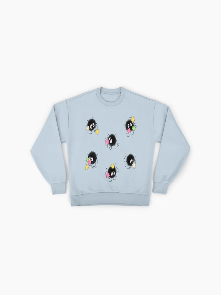 Cute Soot Spirits, Japanese Anime Inspired Oversized Sweatshirt