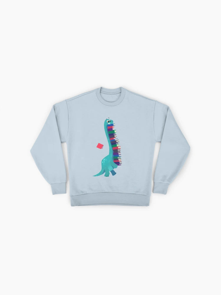 Book Dinosaurs Graphic Sweatshirt, Oversized Reader & Dino Lover Gift