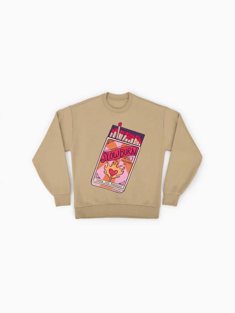 Slow Burn Bookish Trope, Reader Merch Oversized Sweatshirt