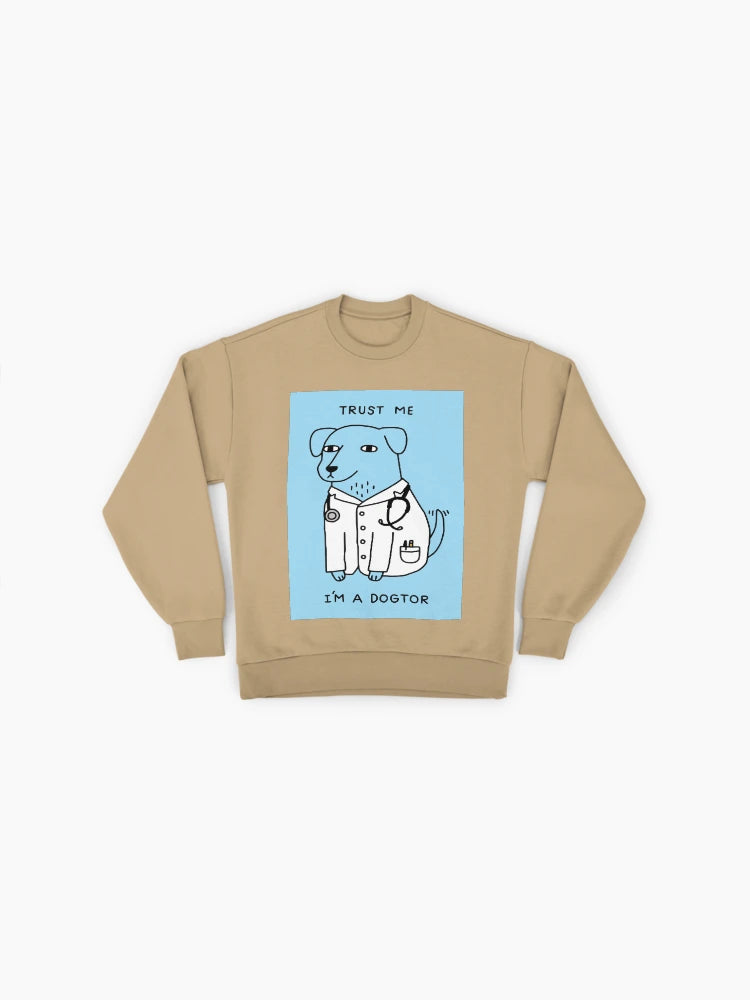 Dogtor Funny Dog Doctor Graphic, Vet Humor Oversized Sweatshirt