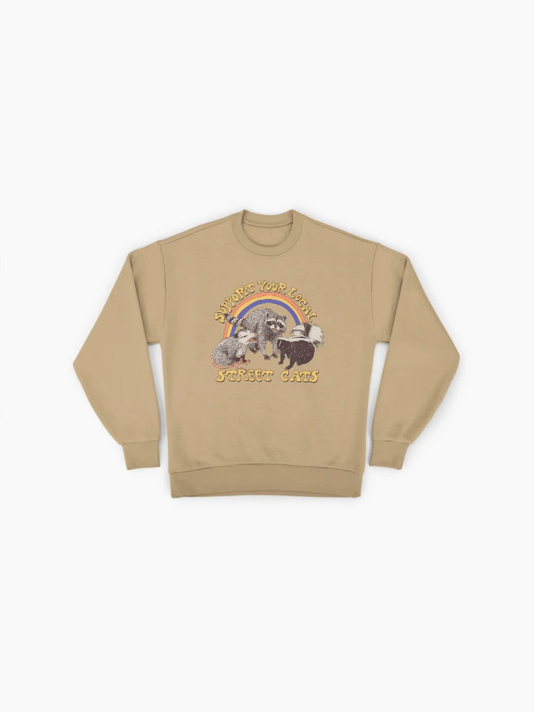 Street Cats Alley Cat Gang, Cool Urban Feline Oversized Sweatshirt