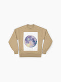 Minimalist Moon Graphic Sweatshirt, Celestial Aesthetic Oversized