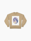 Minimalist Moon Graphic, Celestial Themed Oversized Pullover