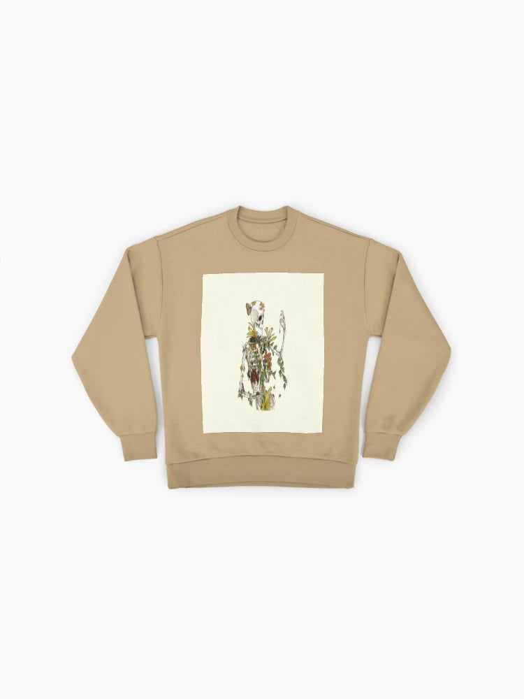 Bones and Botany Floral Skull, Dark Academia Oversized Sweatshirt